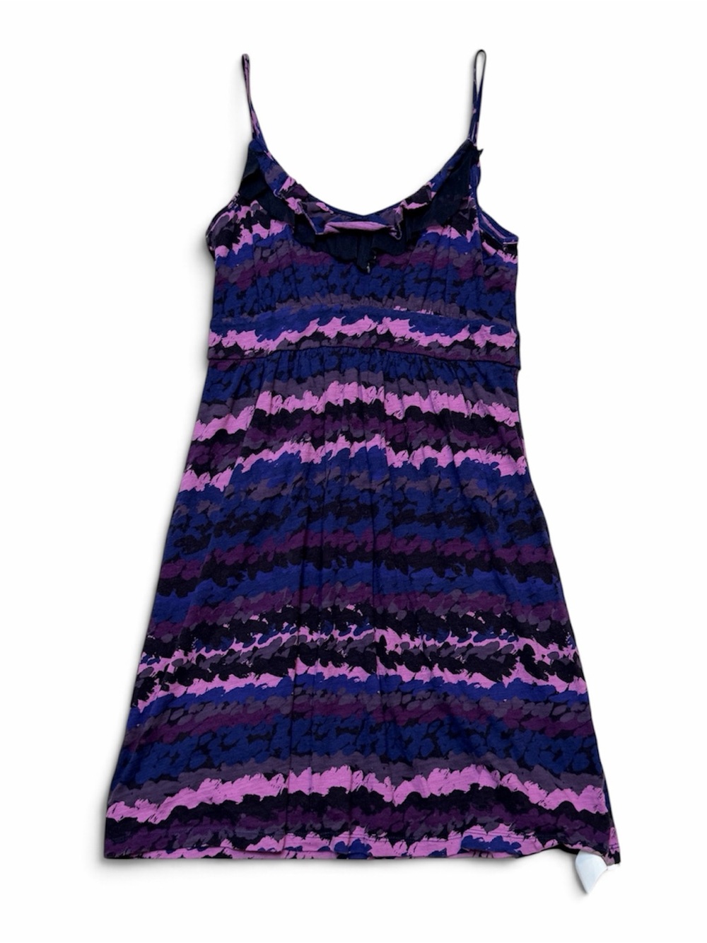 Banana Republic Purple and Black Striped Spaghetti Strap Mini Dress
